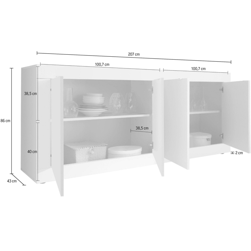 Commode NERILA blanche/marron