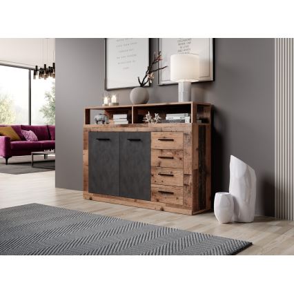 Commode RUNA brun foncé/anthracite
