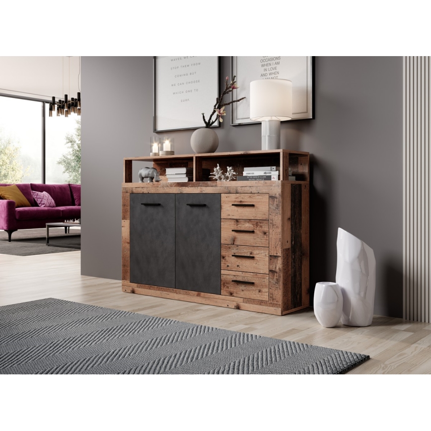 Commode RUNA brun foncé/anthracite