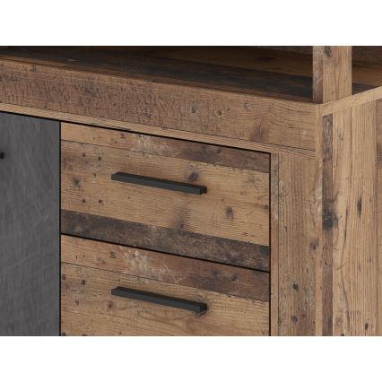 Commode RUNA brun foncé/anthracite