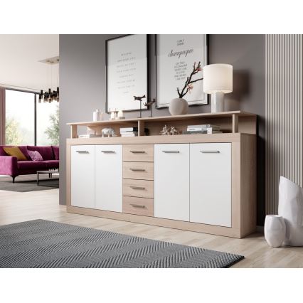 Commode RUNA chêne sonoma/blanc