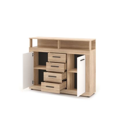 Commode RUNA chêne sonoma/blanc