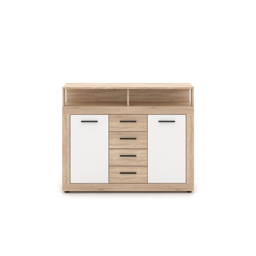 Commode RUNA chêne sonoma/blanc