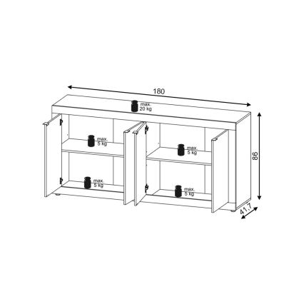 Commode RUNEA brun clair/anthracite