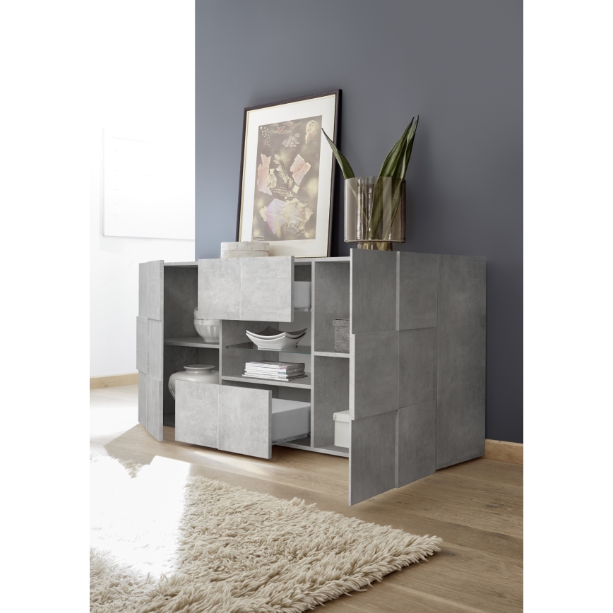 Commode SERIAN gris béton