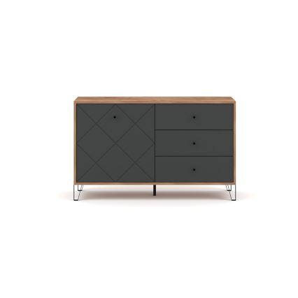 Commode SULA chêne craft/noir