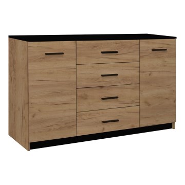 Commode TAYLER chêne craft/noir