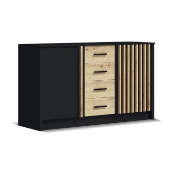 Commode TAYLER noir/chêne craft