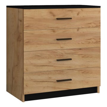 Commode TIMON chêne craft/noir