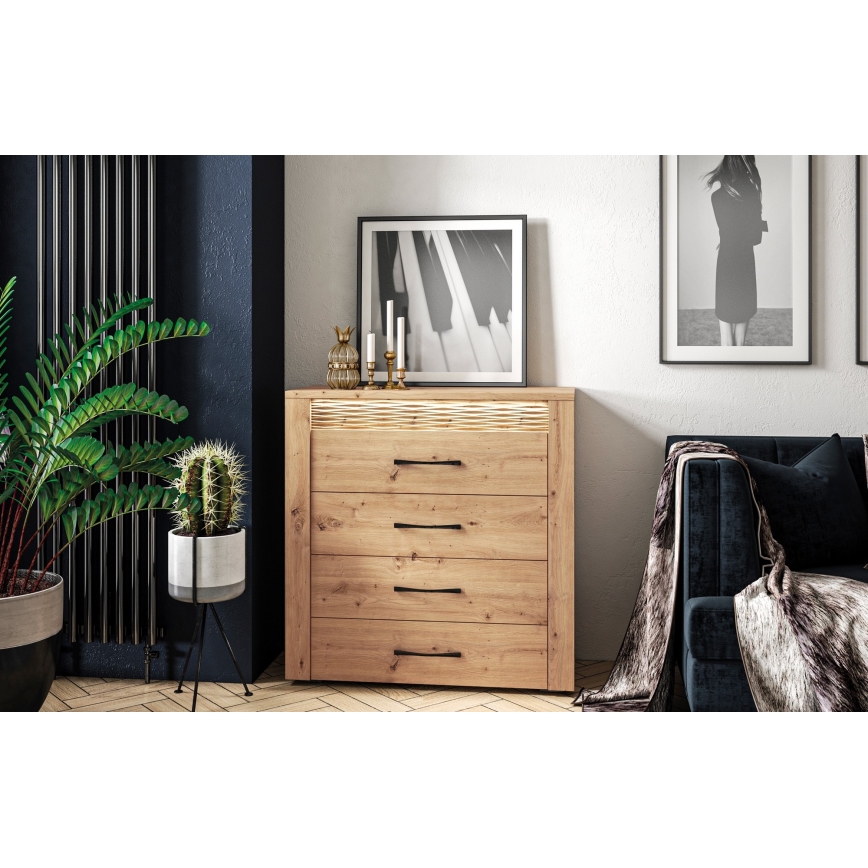 Commode VANCO 94x92 cm chêne artisanal
