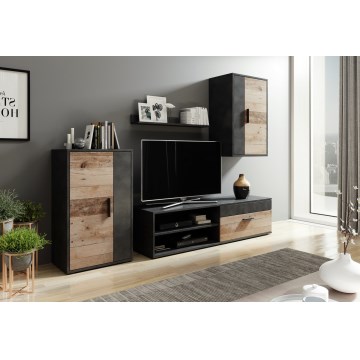 Composition murale BRICK marron/noir