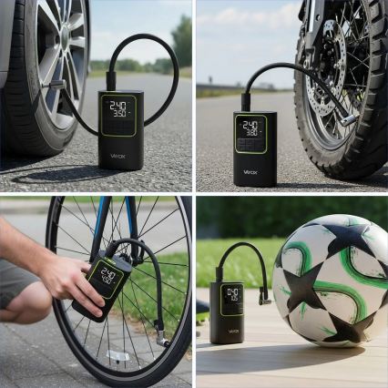 Compresseur d'air de poche numérique 5V 4000 mAh — noir