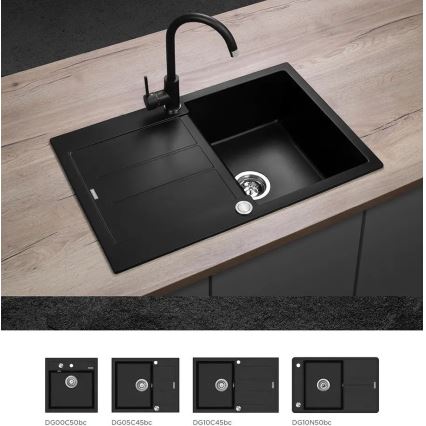 Concept BDG3334BC - Keukenmengkraan 33,5 cm graniet/zwart