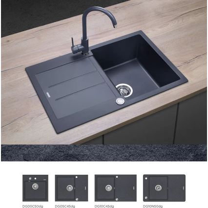 Concept BDG3334DG - Mitigeur d'évier 33,5 cm granit/gris foncé