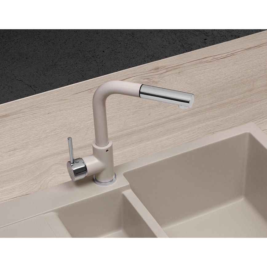 Concept BDG4527BE - Keukenkraan met uittrekbare sproeikop 26,9 cm graniet/beige