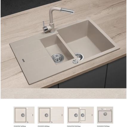 Concept BDG4527BE - Keukenkraan met uittrekbare sproeikop 26,9 cm graniet/beige