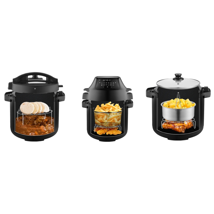 Concept CK8000 - Autocuiseur électrique multifonction et friteuse à air chaud 5,6 l 11-en-1 1500W/230V noir
