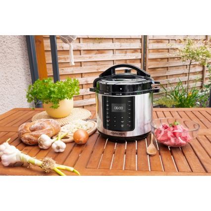 Concept CK8001 - Autocuiseur électrique multifonction 5,6 l 1000 W/230 V Wi‑Fi en acier inoxydable