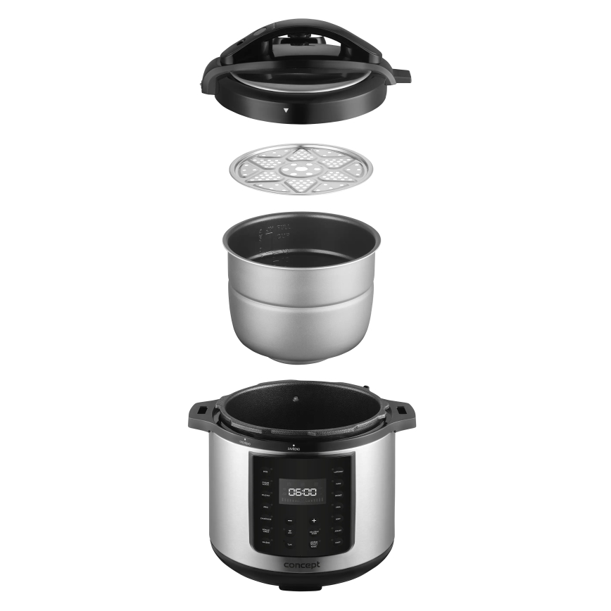 Concept CK8001 - Multifunctionele elektrische snelkookpan 5,6 l 1000W/230V Wi-Fi RVS