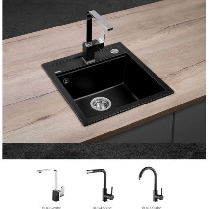 Concept DG00C50BC - Keukenspoelbak CUBIS 49x51 cm graniet/zwart