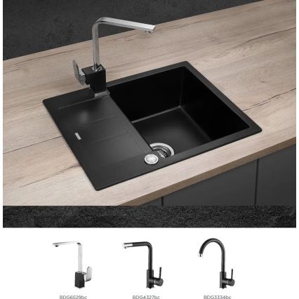 Concept DG05C45BC - Évier de cuisine CUBIS 50x62 cm granit/noir