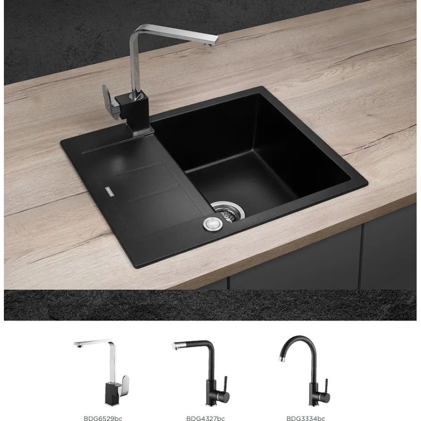 Concept DG05C45BC - Évier de cuisine CUBIS 50x62 cm granit/noir