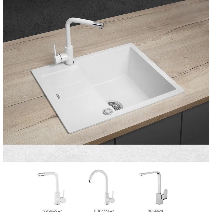 Concept DG05C45WH - Keukenspoelbak CUBIS 50x62 cm graniet/wit