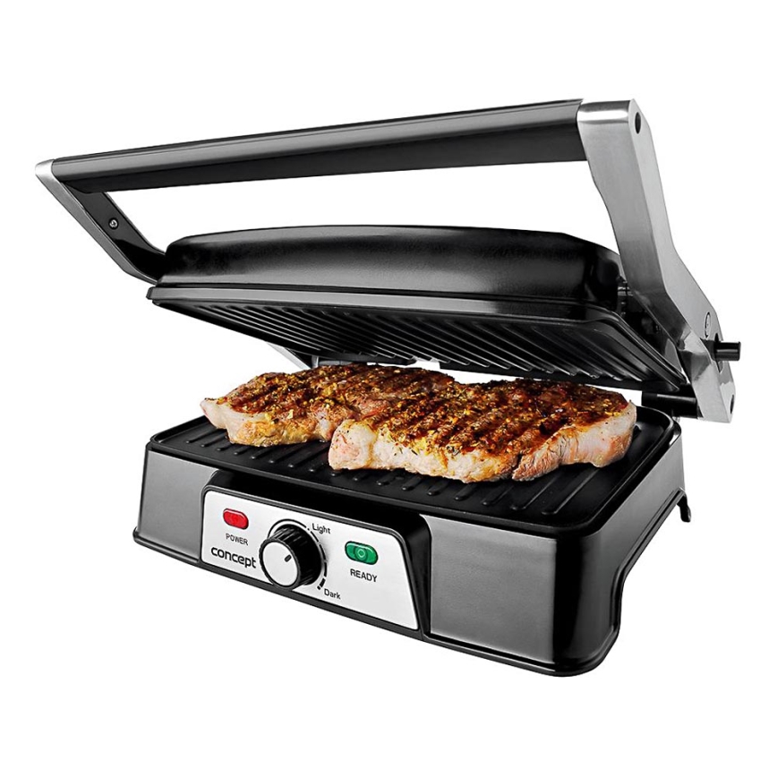 Concept ge2005 - Contactgrill 1500W/230V roestvrij/zwart