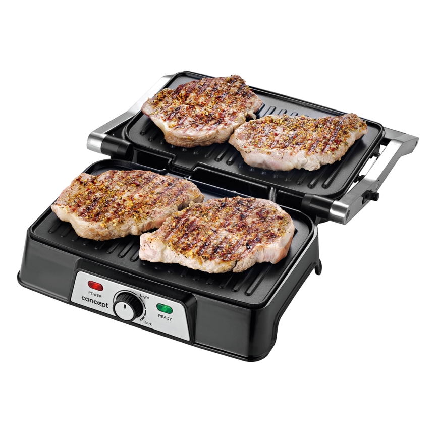 Concept ge2005 - Contactgrill 1500W/230V roestvrij/zwart