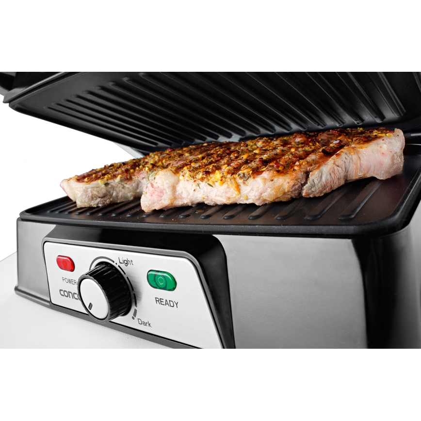Concept ge2005 - Contactgrill 1500W/230V roestvrij/zwart