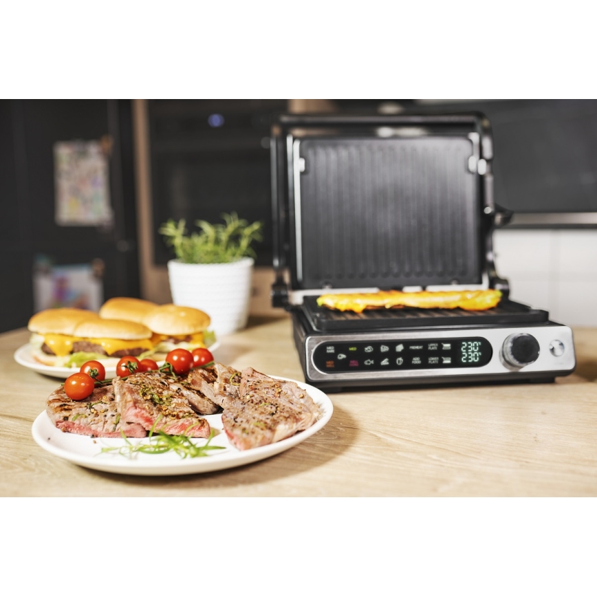 Concept ge3500 - Contactgrill met temperatuursonde 2000W/230V zwart