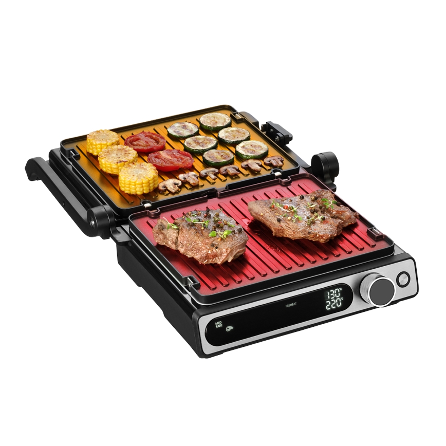 Concept ge3500 - Contactgrill met temperatuursonde 2000W/230V zwart