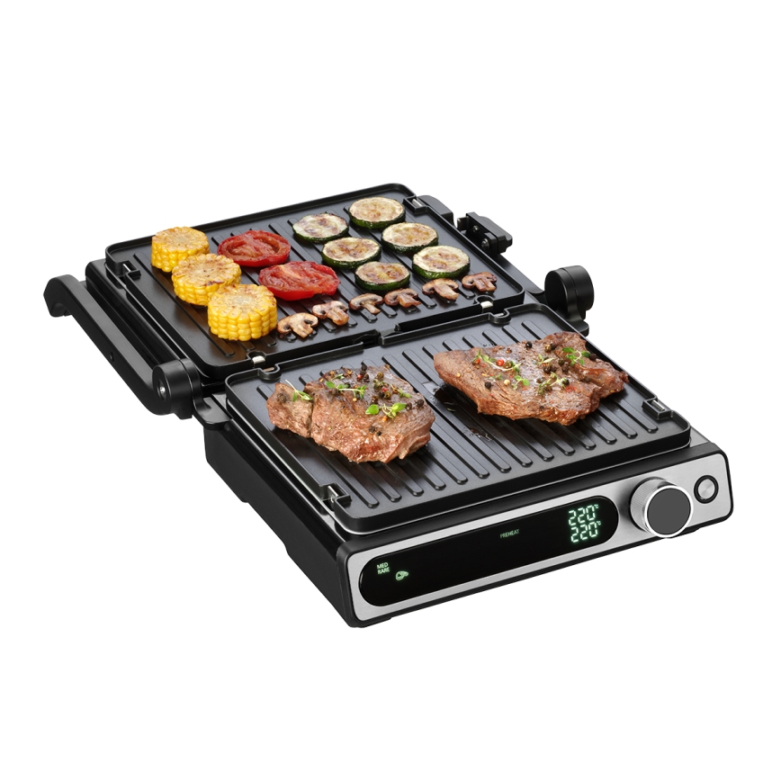 Concept ge3500 - Contactgrill met temperatuursonde 2000W/230V zwart