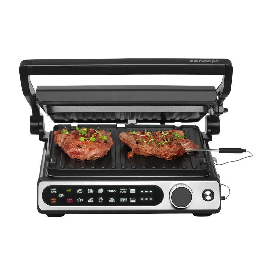 Concept ge3500 - Contactgrill met temperatuursonde 2000W/230V zwart