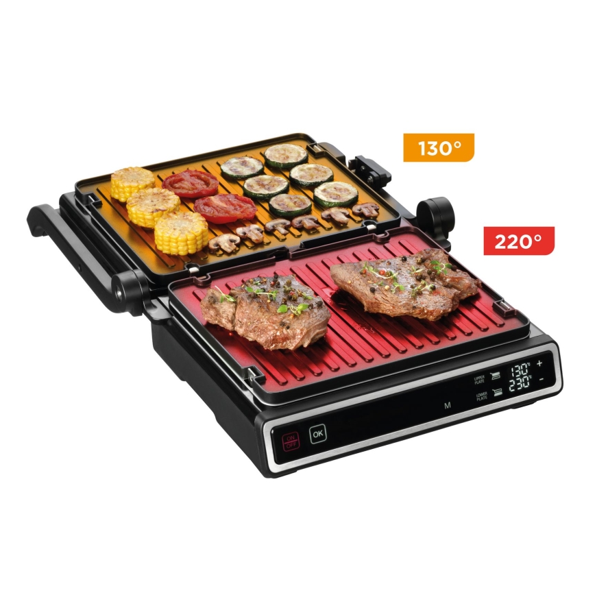 Concept ge3550 - Contactgrill met temperatuursonde 2000W/230V zwart