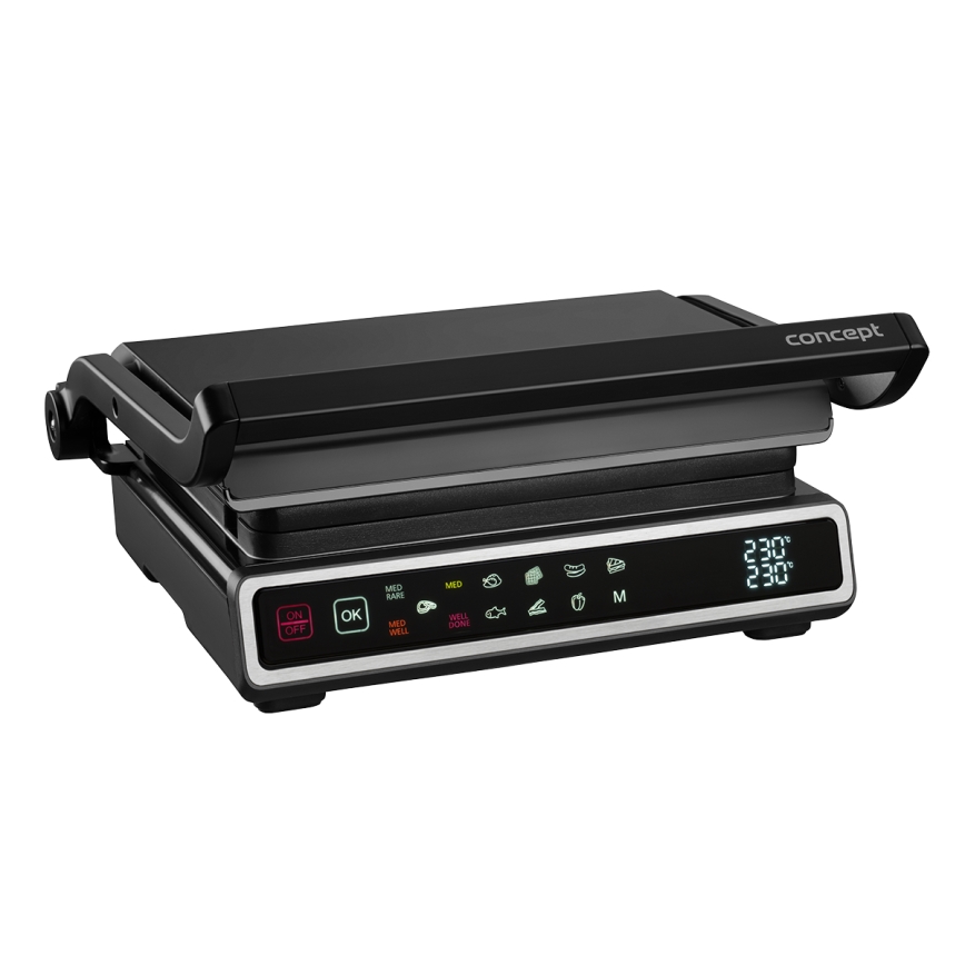 Concept ge3550 - Contactgrill met temperatuursonde 2000W/230V zwart