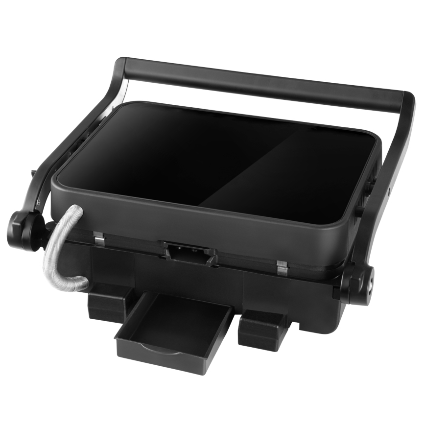 Concept ge3600 - Contactgrill met temperatuursonde GLASS 2000W/230V zwart