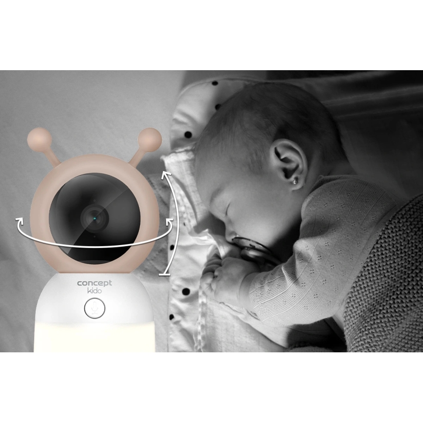 Concept KD4010 - Babyphone intelligent avec moniteur et capteur de mouvement SMART KIDO 4,5W/230V Wi-Fi beige