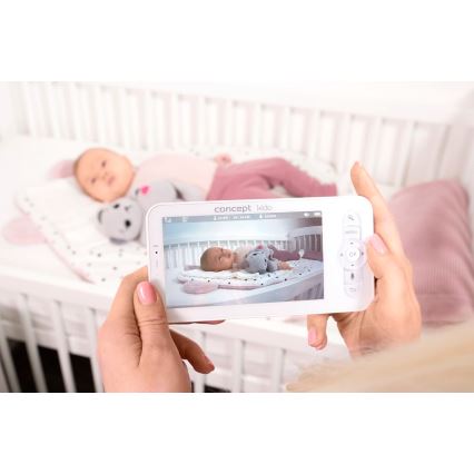Concept KD4010 - Babyphone intelligent avec moniteur et capteur de mouvement SMART KIDO 4,5W/230V Wi-Fi beige