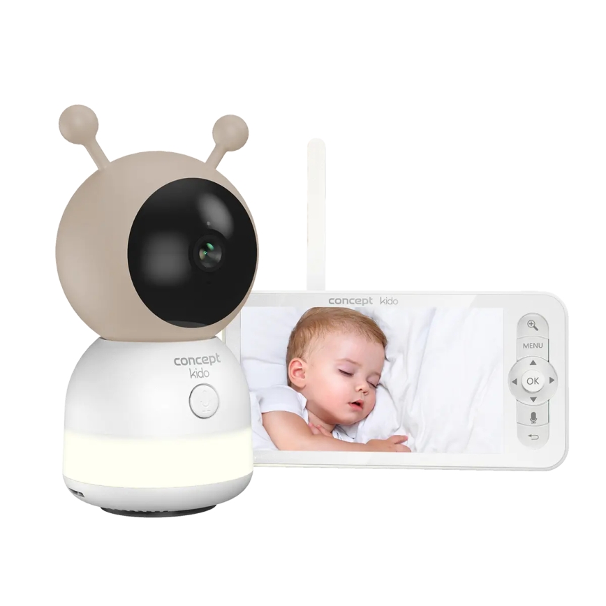 Concept KD4010 - Slimme babyfoon SMART KIDO met monitor en bewegingssensor, 4,5W/230V, Wi‑Fi, beige
