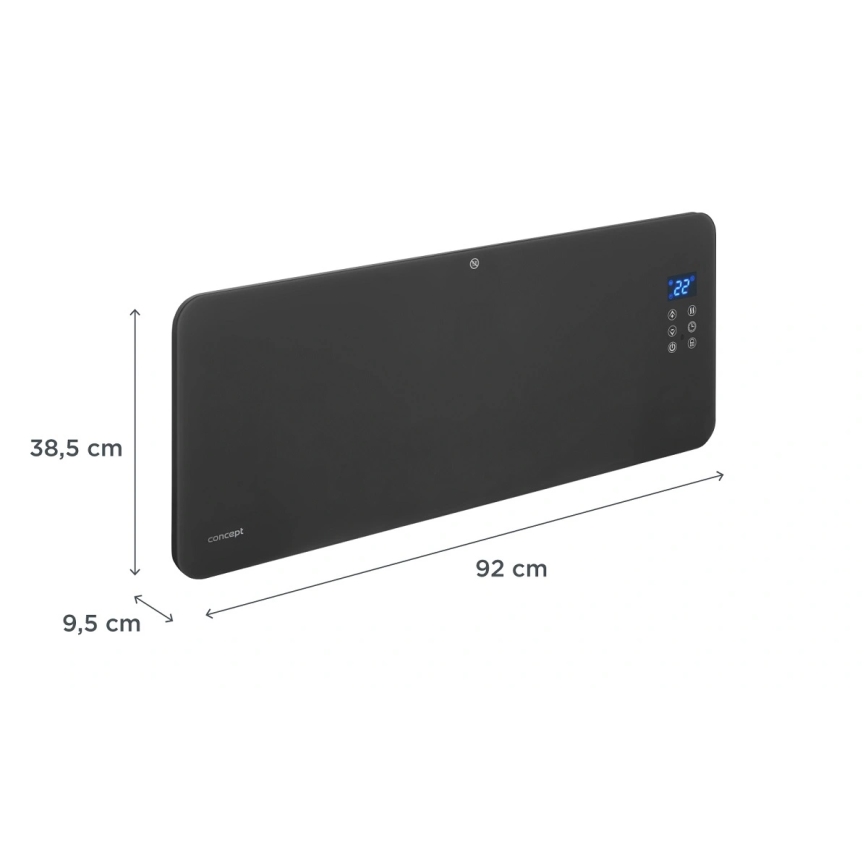 Concept KS4100 - Slimme elektrische directe kachel/convectorkachel 1000/2000W Wi-Fi IP24 grijs
