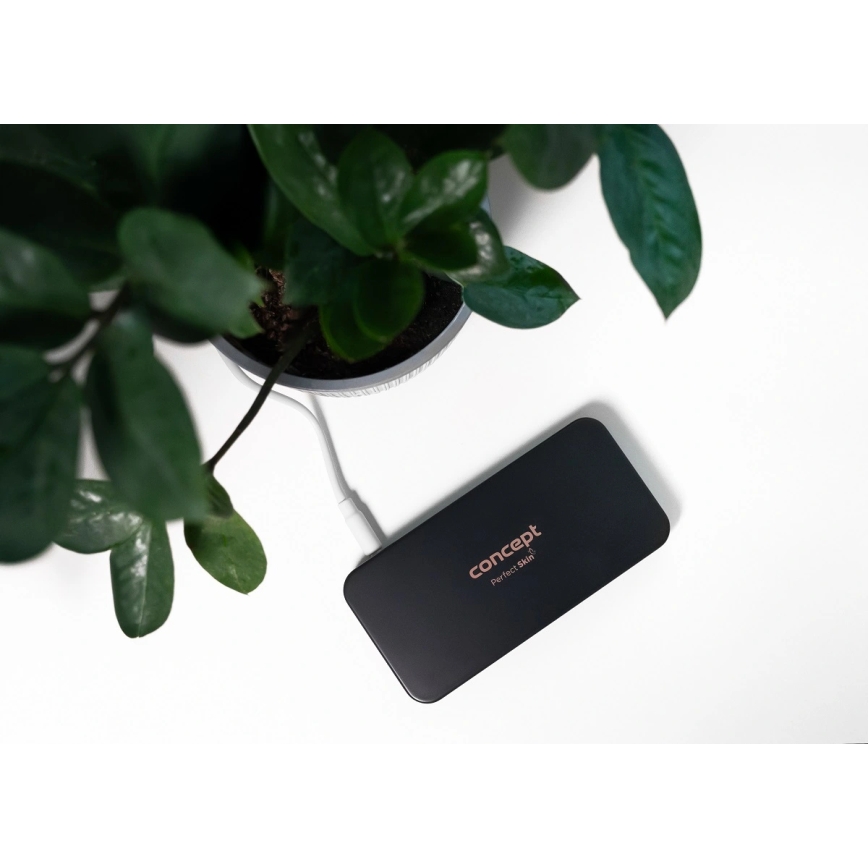 Concept KZ2020 - LED Miroir cosmétique de poche PERFECT SKIN LED/1,5W/5V 4500-5500K 300 mAh noir