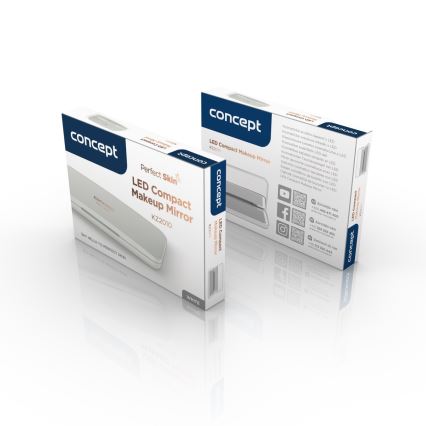 Concept KZ2020 - LED zakspiegel PERFECT SKIN LED/1,5W/5V 4500-5500K 300 mAh zwart