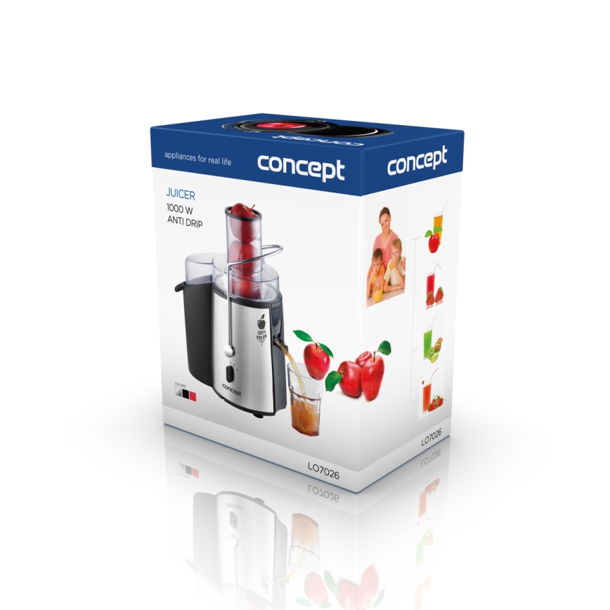 Concept LO7026 - Centrifugaal sapcentrifuge 1000W/230V zwart/roestvrij staal