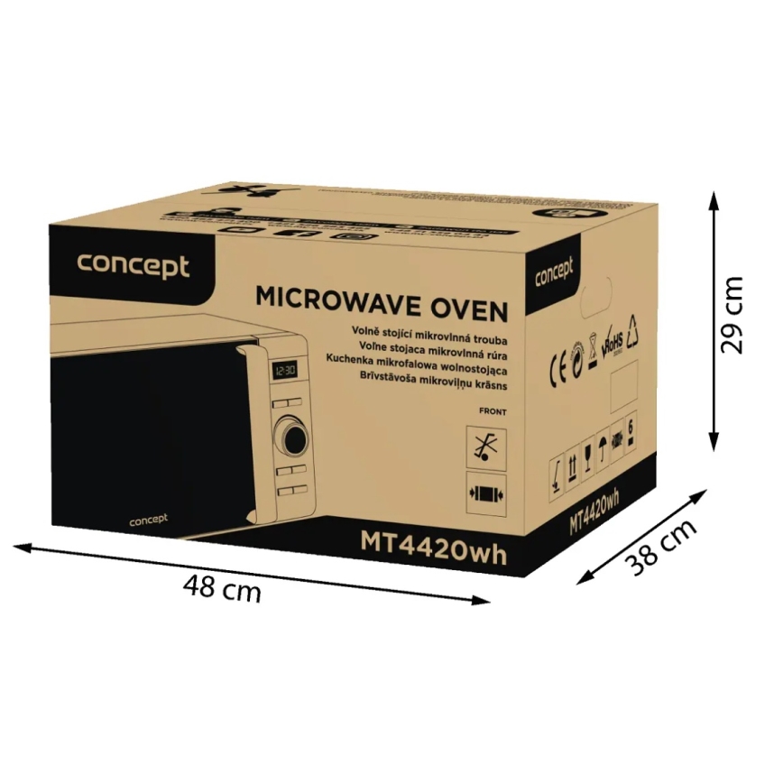 Concept MT4420wh - Four micro-ondes 800 W / 230 V, 20 L, blanc