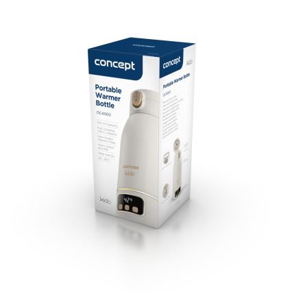 Concept OC4000 - Draagbare verwarmer voor water en melk KIDO 500 ml 36W/7,4V 5000 mAh beige