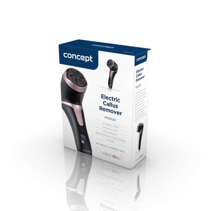 Concept PN3020 - Elektrische eeltvijl PERFECT SKIN 5V 1200 mAh IPX6 zwart/roségoud