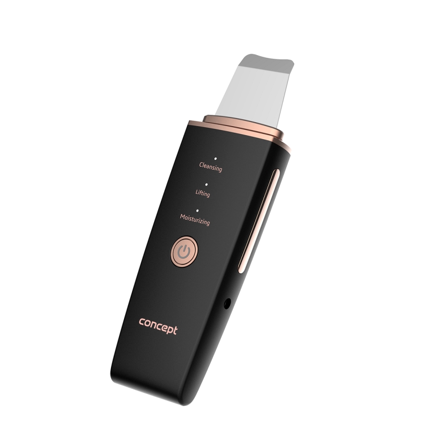 Concept PO2060 - Spatule cosmétique à ultrasons PERFECT SKIN 3,5W/5V USB 500 mAh IPX6 noir