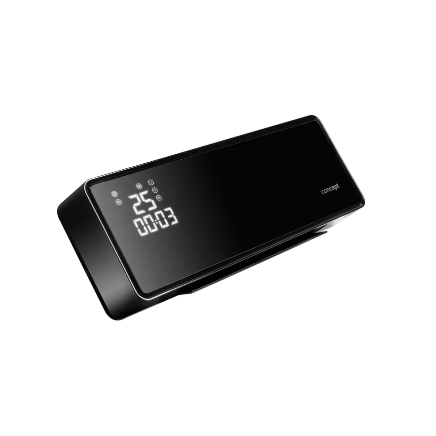 Concept QH4001 - Chauffage électrique 1000/2000W IP22 noir avec télécommande incluse