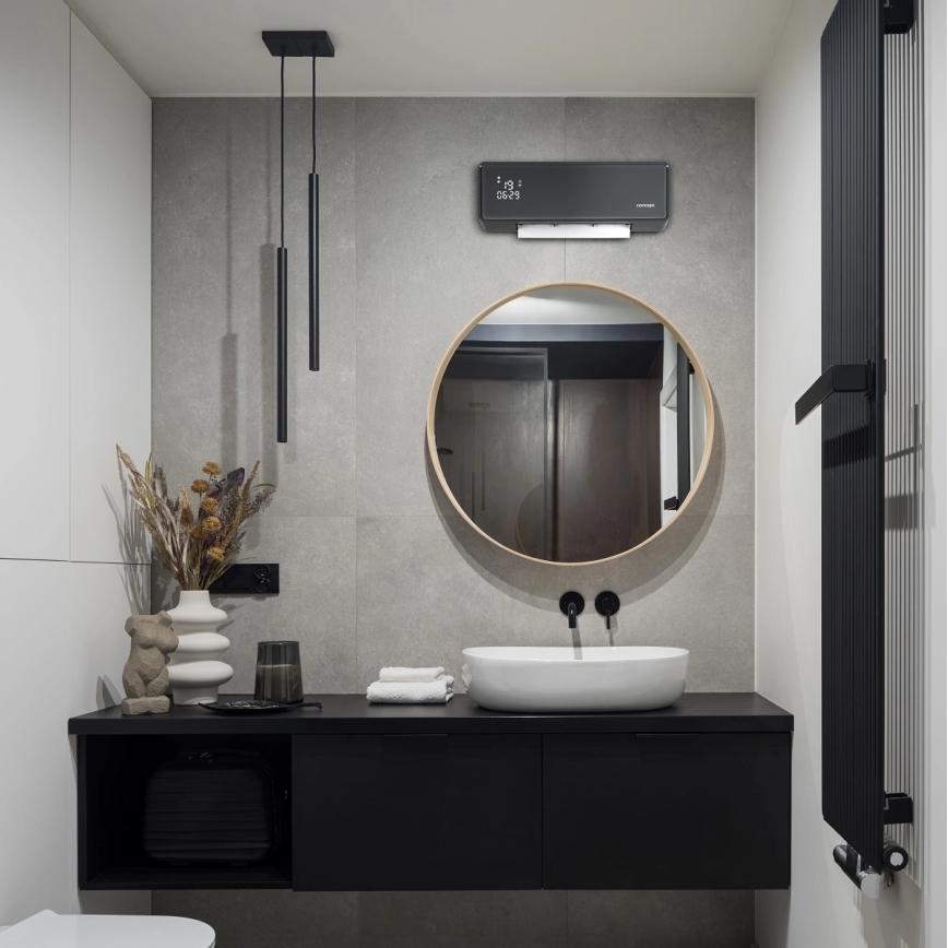 Concept QH4100 - Elektrische kachel 1000/2000W Wi-Fi IP22 grijs + afstandsbediening